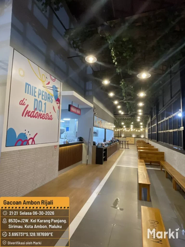 Resto Mie Gacoan Ambon, hasil pekerjaan sipil, interior, dan MEP oleh PT Mandala Pilar Indonesia.