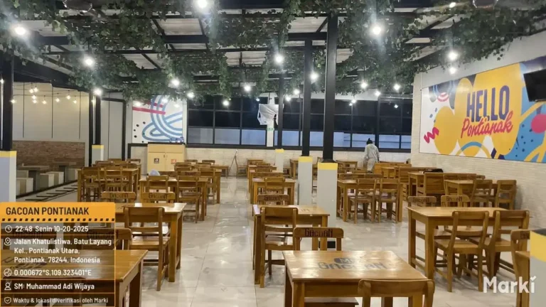 Resto Mie Gacoan Pontianak, hasil pekerjaan sipil, interior, dan MEP oleh PT Mandala Pilar Indonesia.
