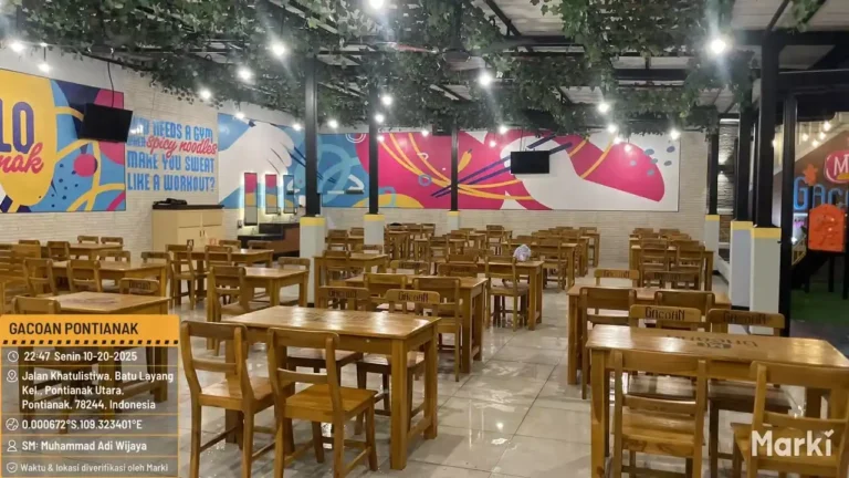 Resto Mie Gacoan Pontianak, hasil pekerjaan sipil, interior, dan MEP oleh PT Mandala Pilar Indonesia.